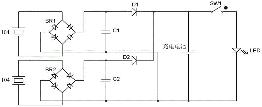 Bicycle pedal power generation and lighting device