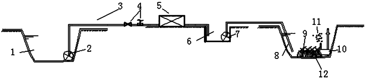 Method and system for improving water quality of black and odorous water body in river channel