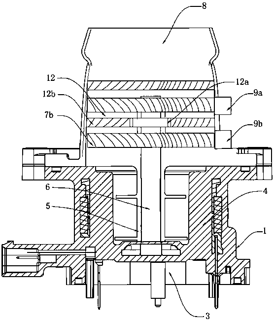 Direct flow electronic water pump of automobile