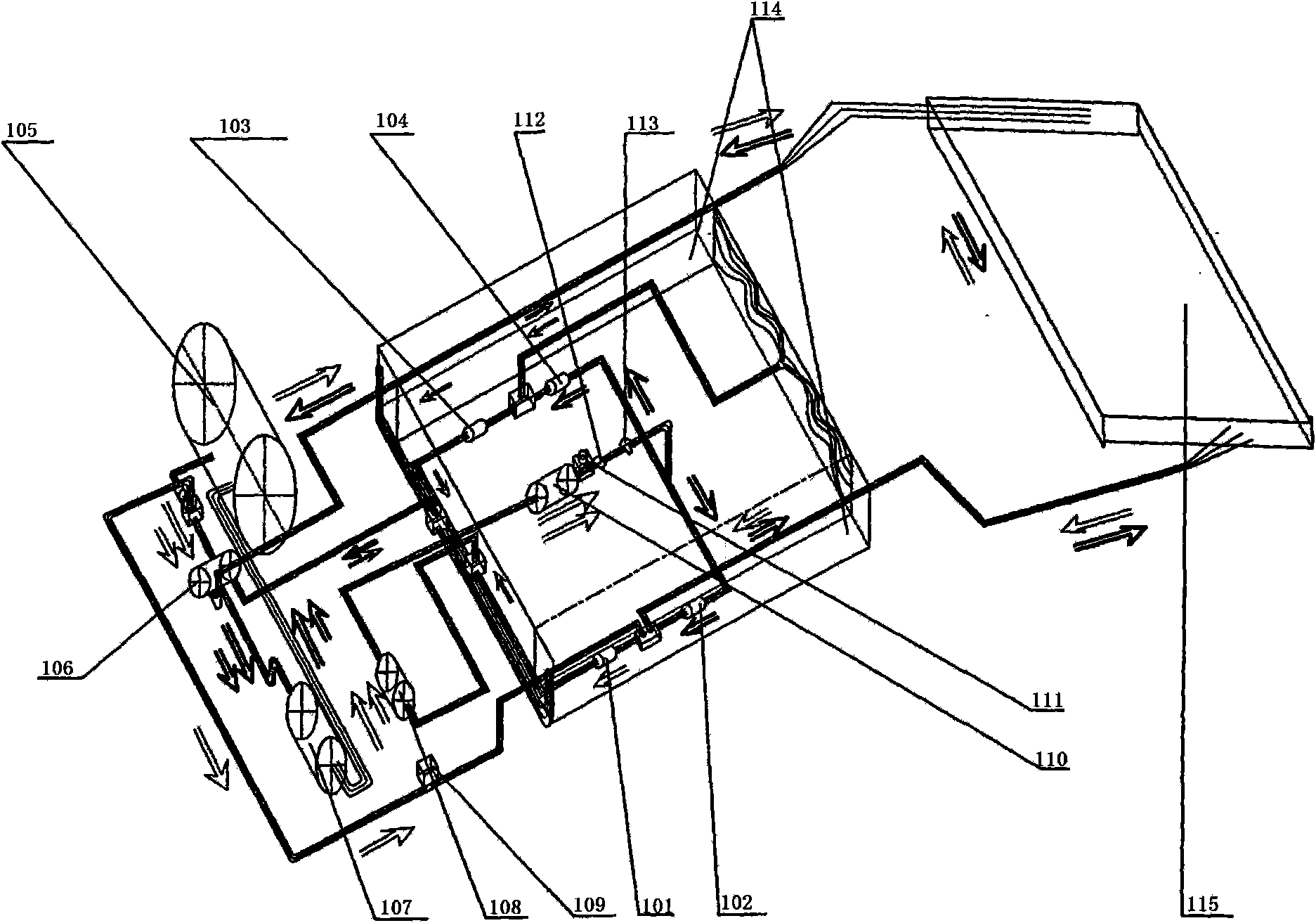 Full variable-frequency speed-adjusting cold and warm type air-conditioning system for transportation device