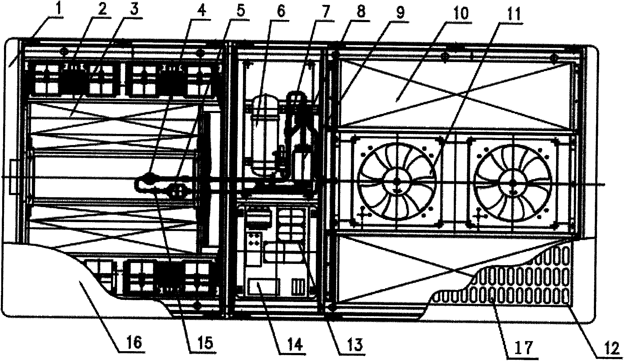 Full variable-frequency speed-adjusting cold and warm type air-conditioning system for transportation device