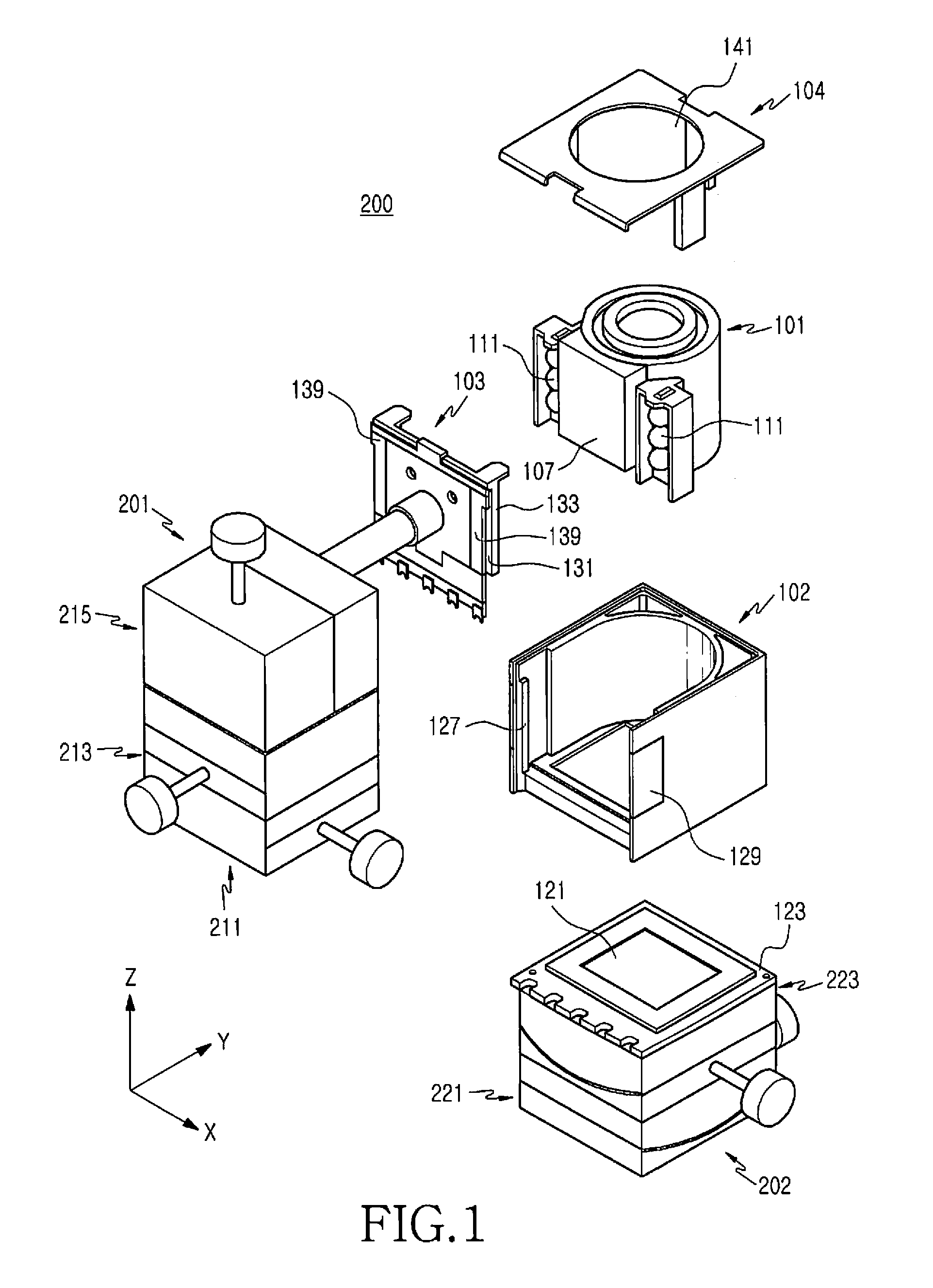 Lens assembly alignement device for camera lens module