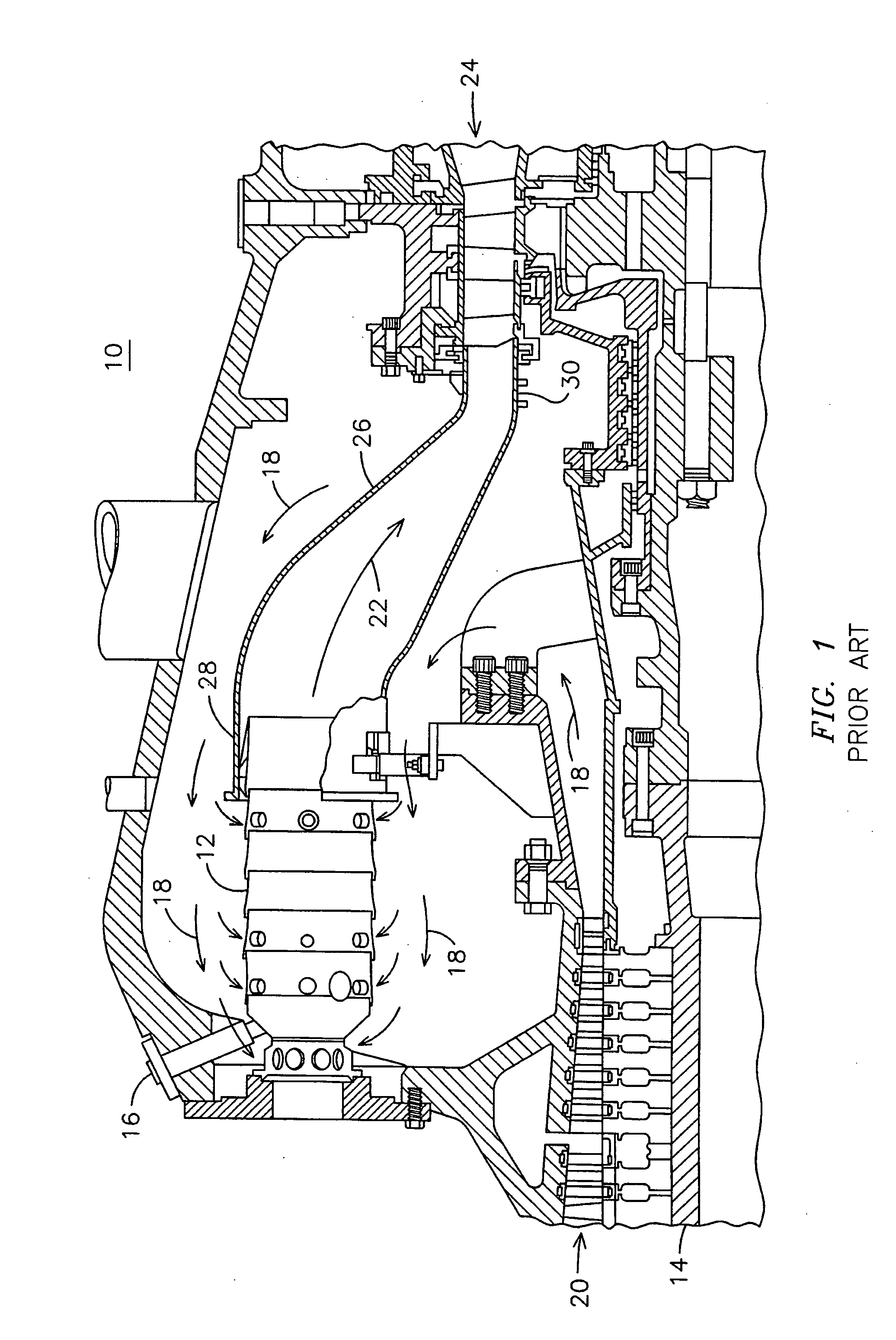 Cooled gas turbine transition duct