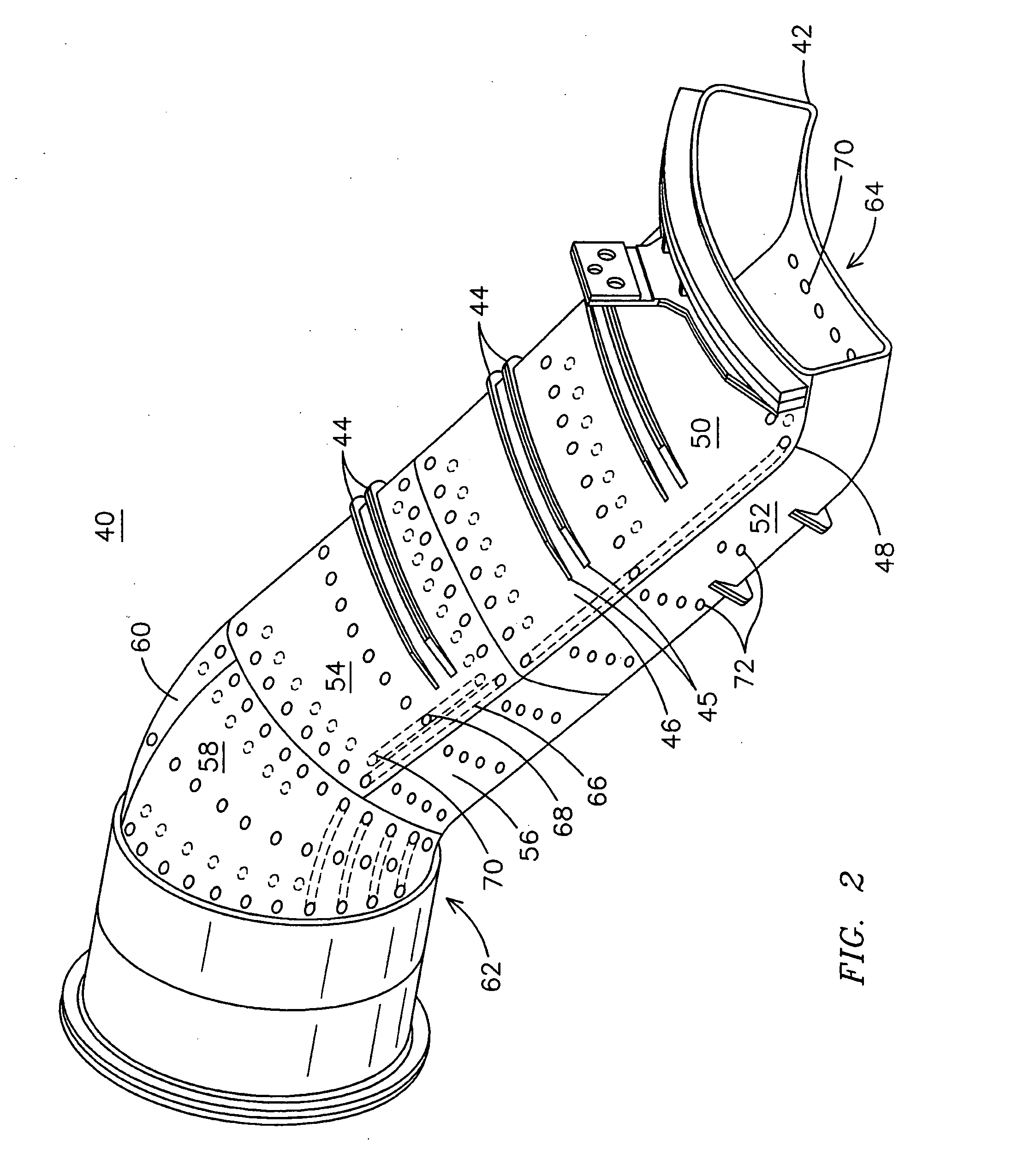 Cooled gas turbine transition duct