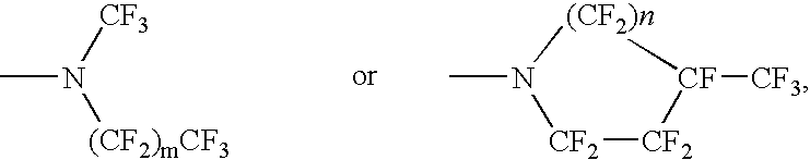 Perfluoronated cycle-containing tertiary amines used as a basis for gas-conveying emulsions and device for the production thereof