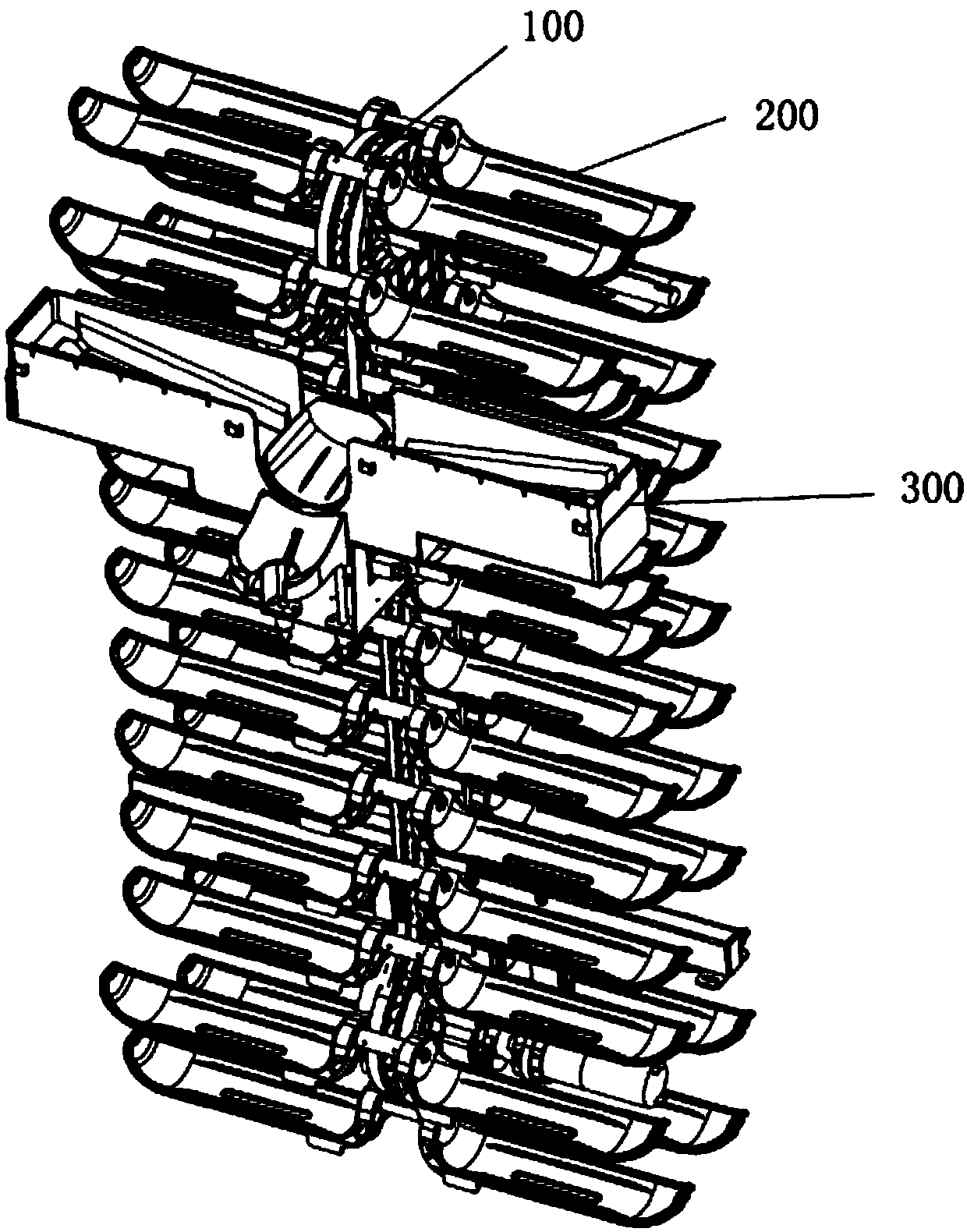 Fruit box drive separation system of automatic juicing equipment and juicing machine