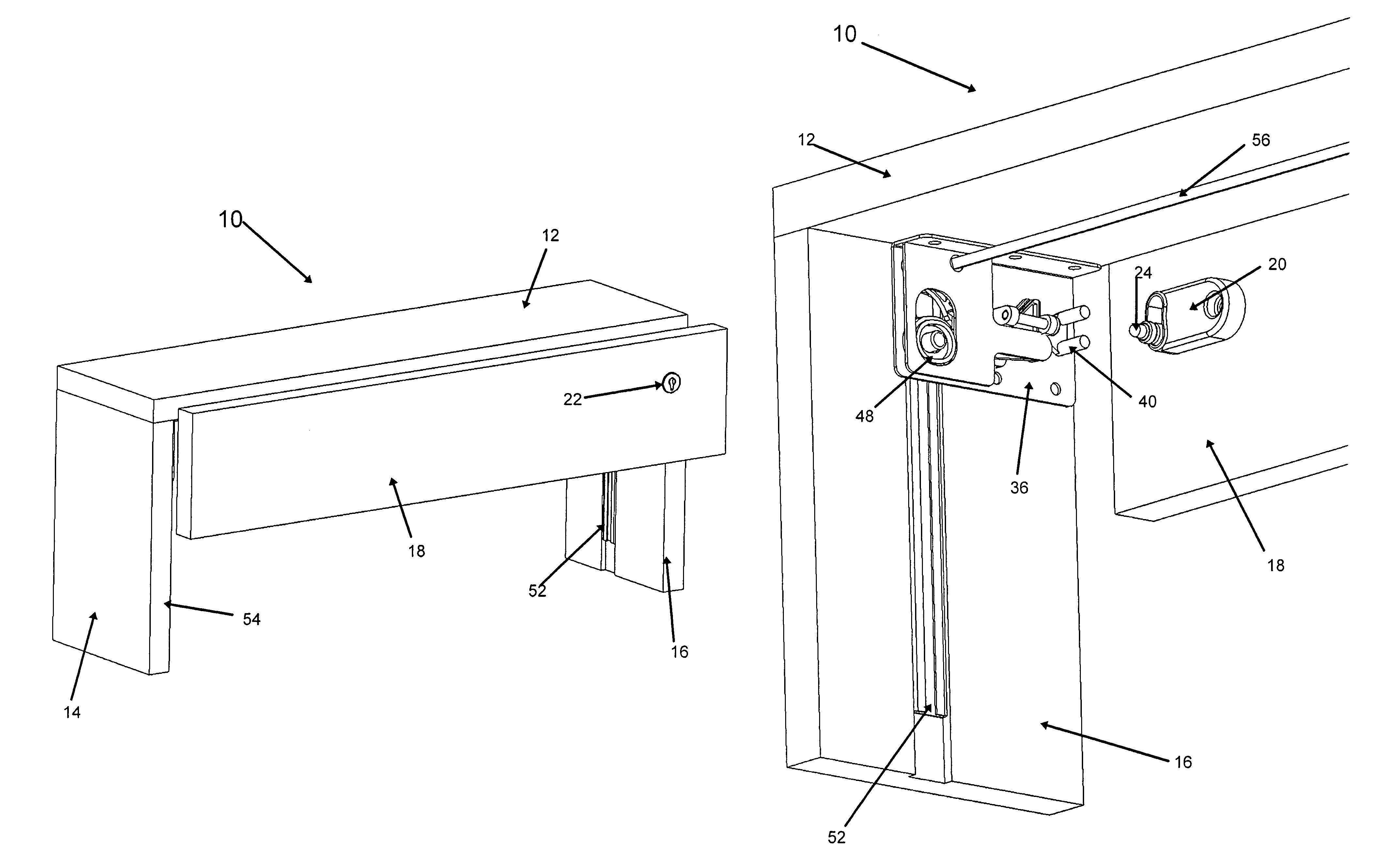 Locking system for drawers