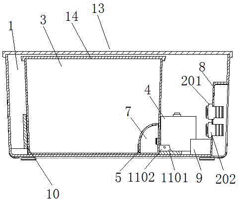 Detergent box with liquid recovery function