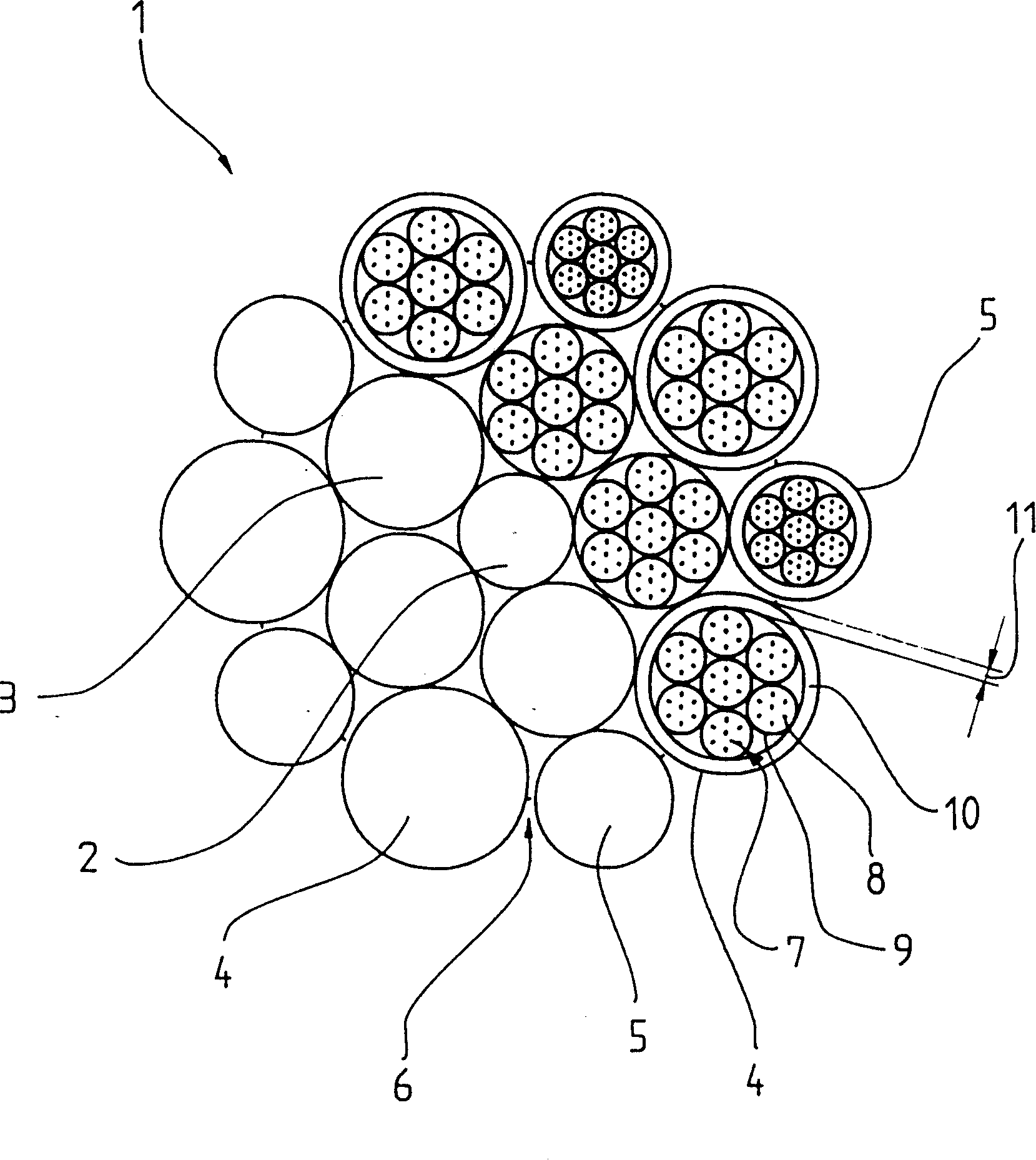 Synthetic fibre rope without jacket