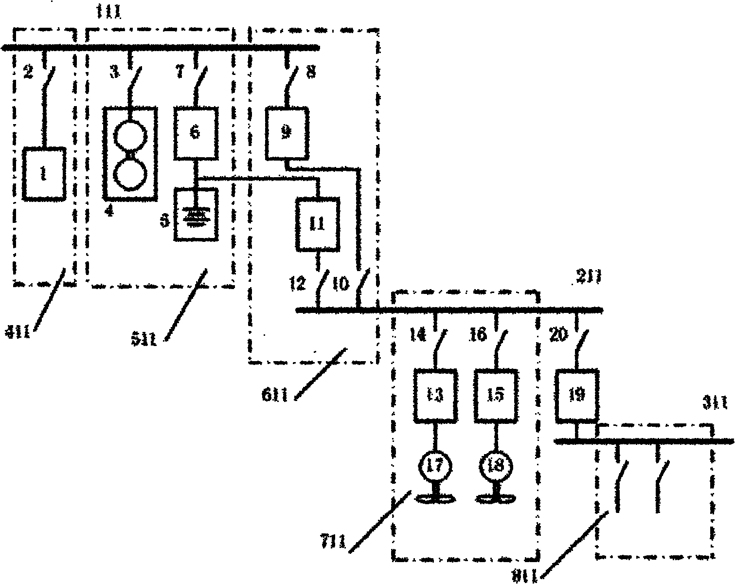 Electric propulsion system for hybrid power boats and implementation method thereof