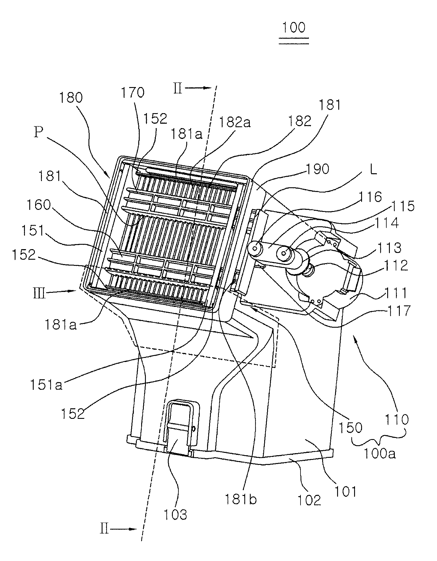 Dust collector for a vacuum cleaner having a dust removal function