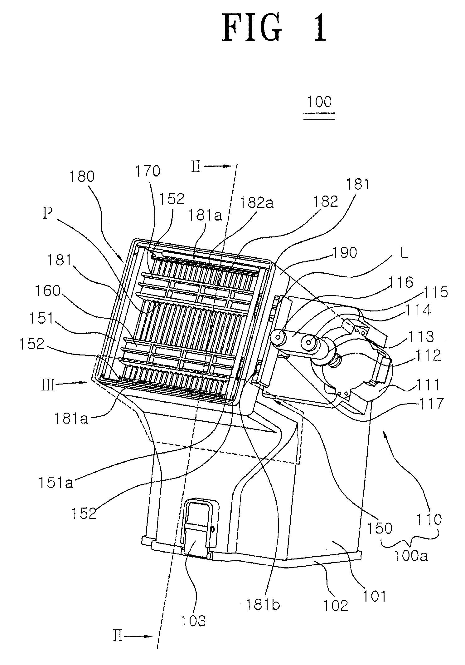 Dust collector for a vacuum cleaner having a dust removal function