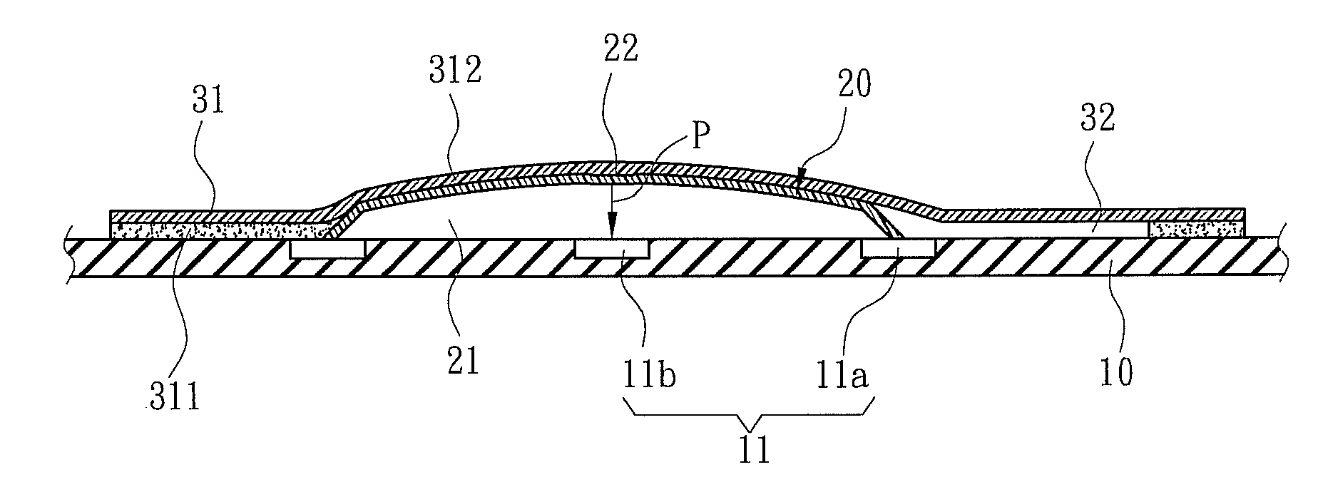 Packaging structure for depression switches