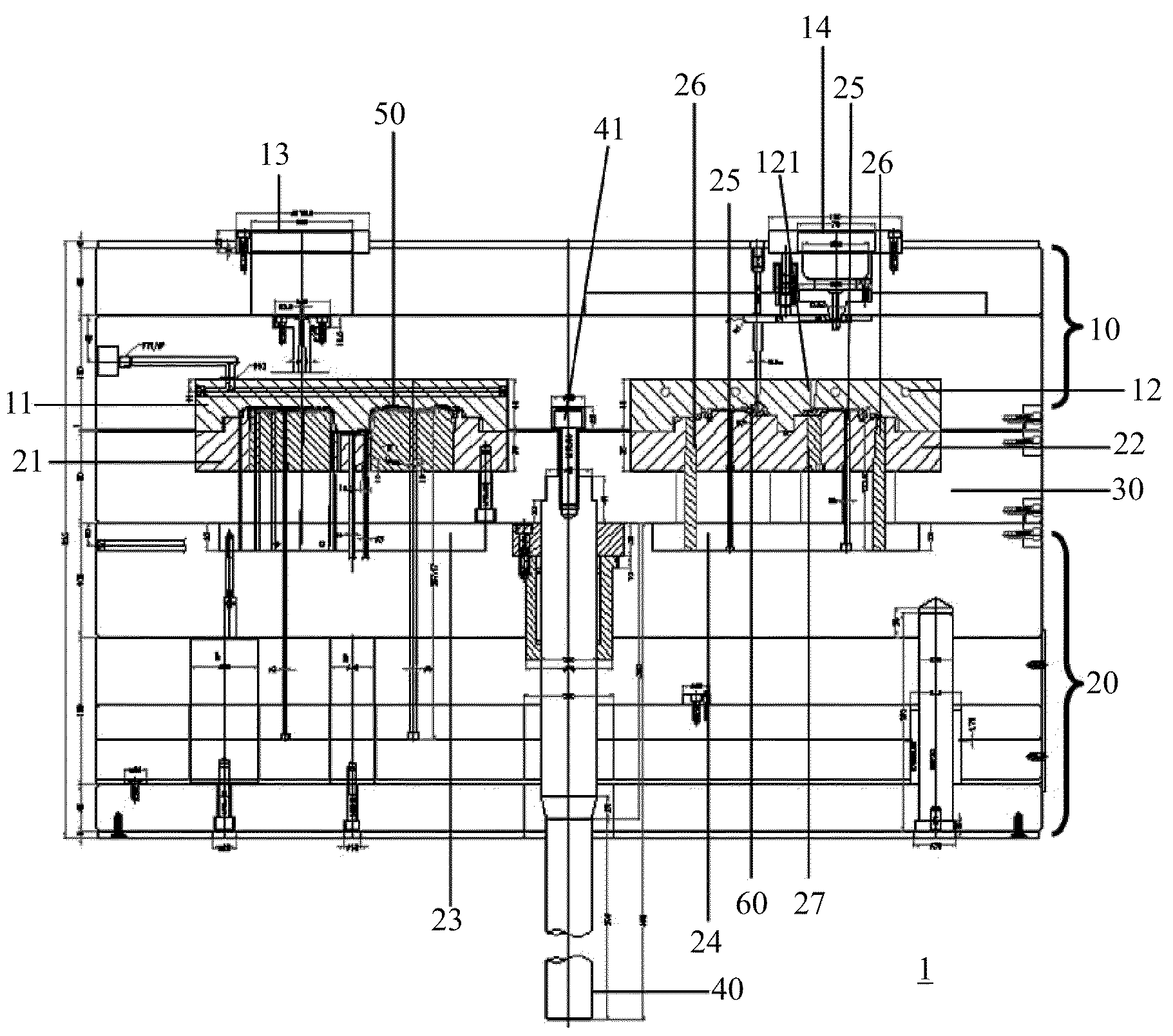 Dual color molding apparatus used in measuring tape and molding method thereof