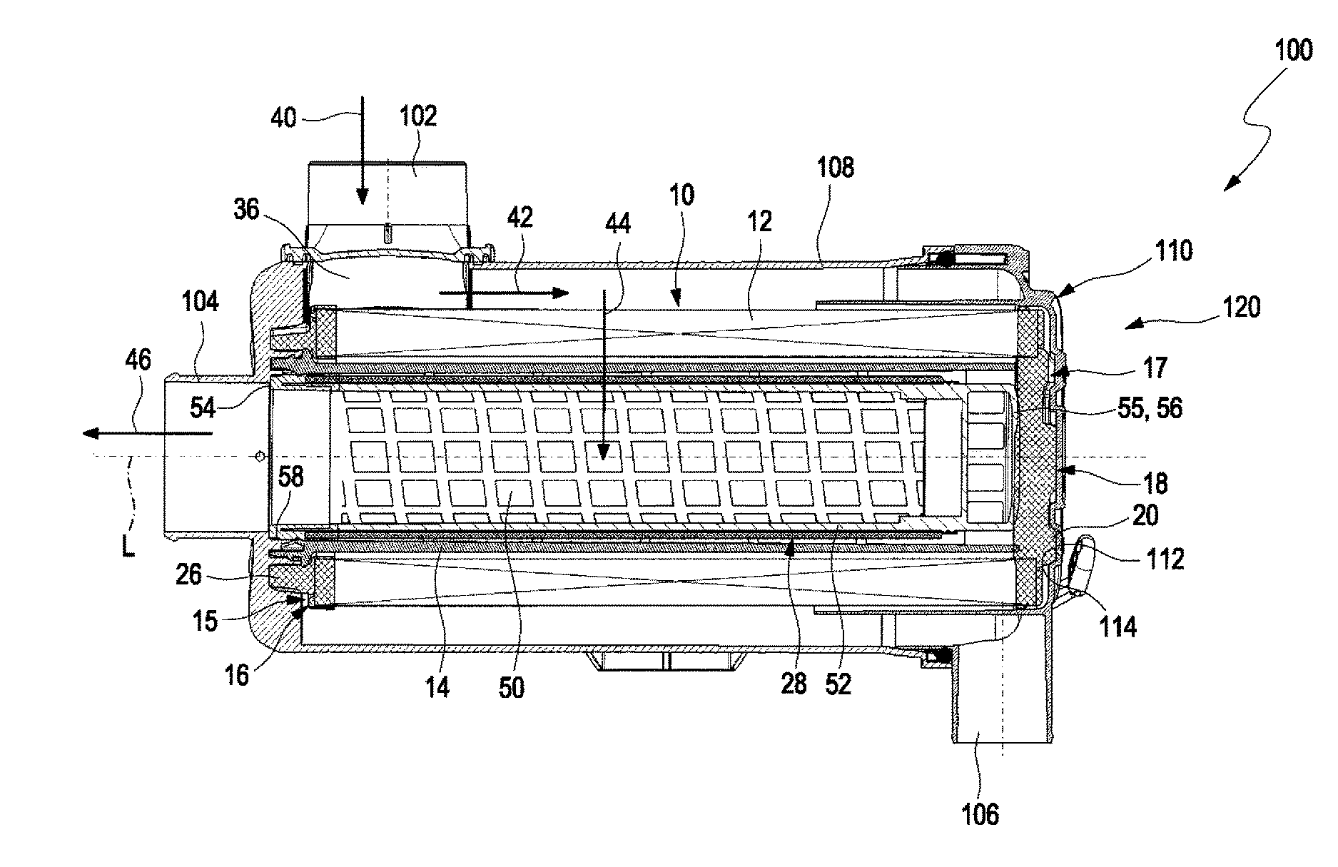 Air filter system and air filter element for an air filter system