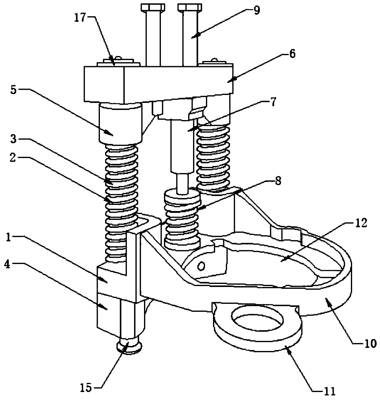 Manual and automatic integrated double guide column type vehicle hanging mechanism for industrial use