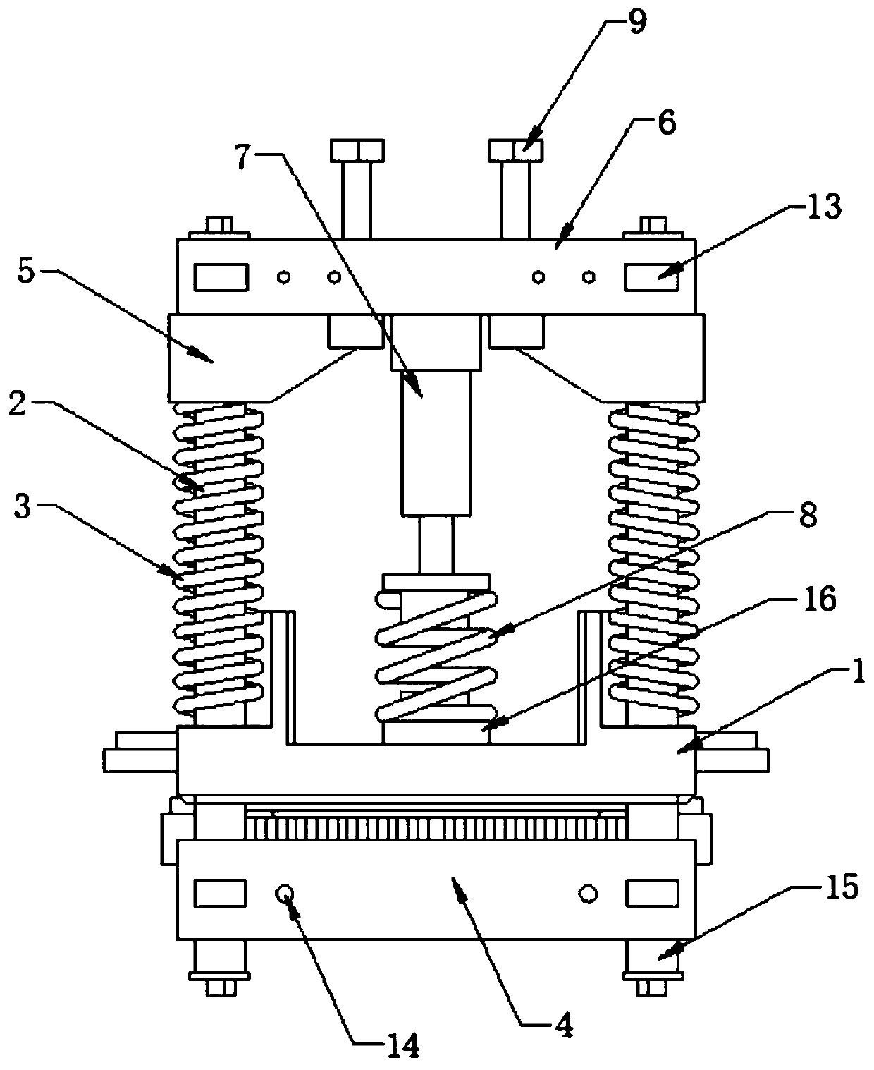 Manual and automatic integrated double guide column type vehicle hanging mechanism for industrial use