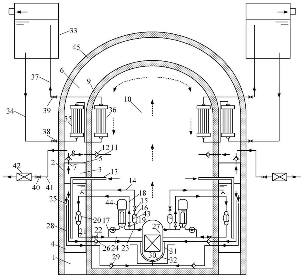 Passive combined heat removal system with integrated heat release trap