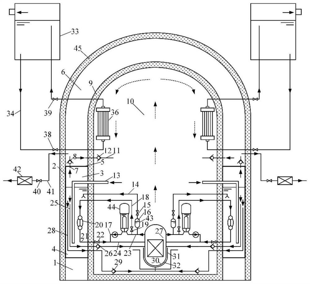 Passive combined heat removal system with integrated heat release trap