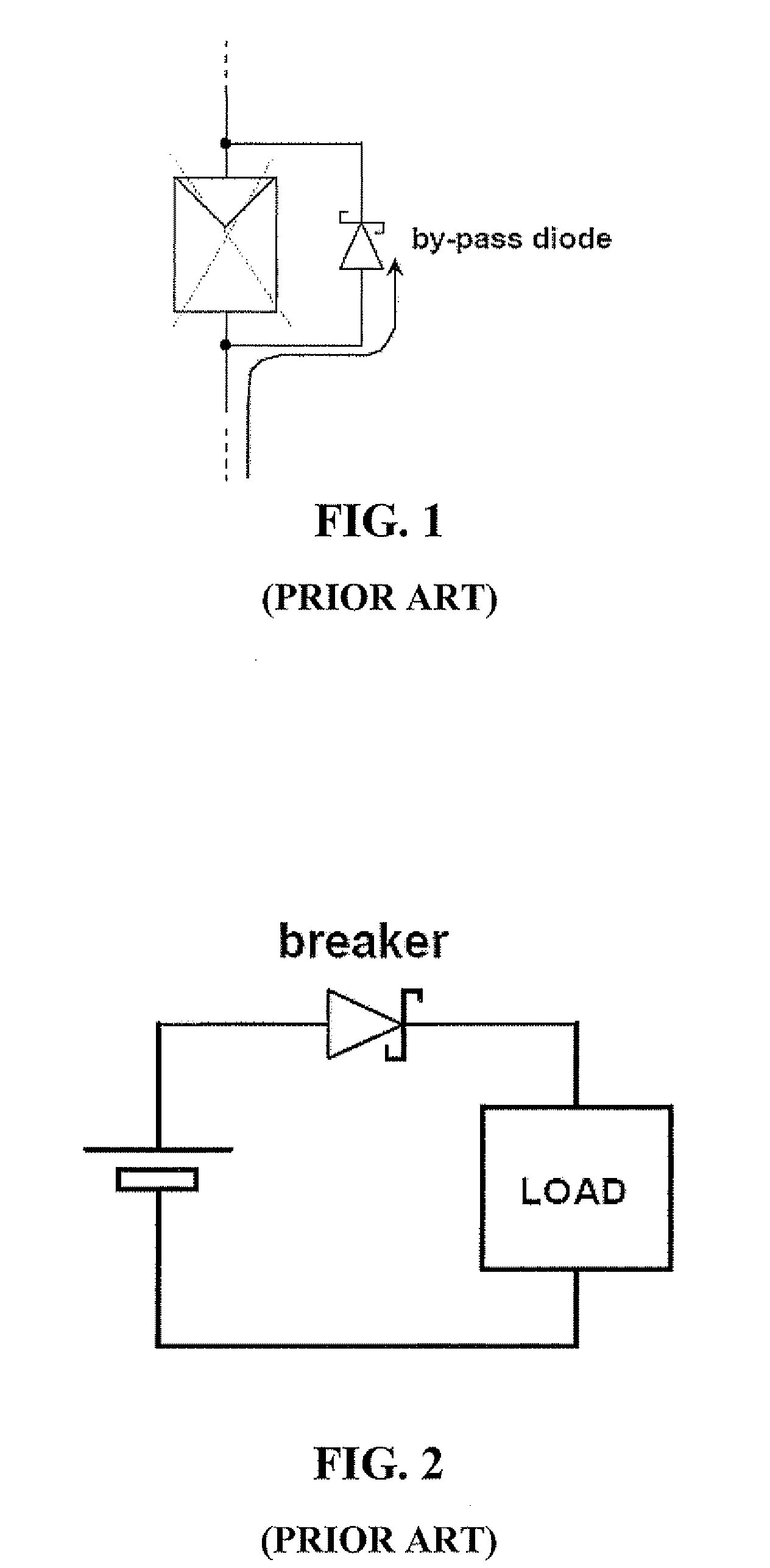 Low on-resistance mosfet implemented, by-pass diode or circuit breaker and related self-powering and control circuit