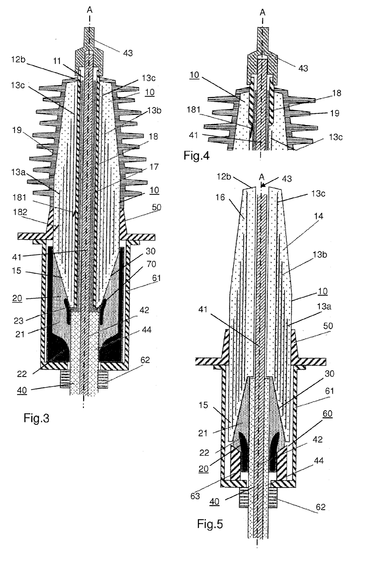 Cable fitting for connecting a high-voltage cable to a high-voltage component