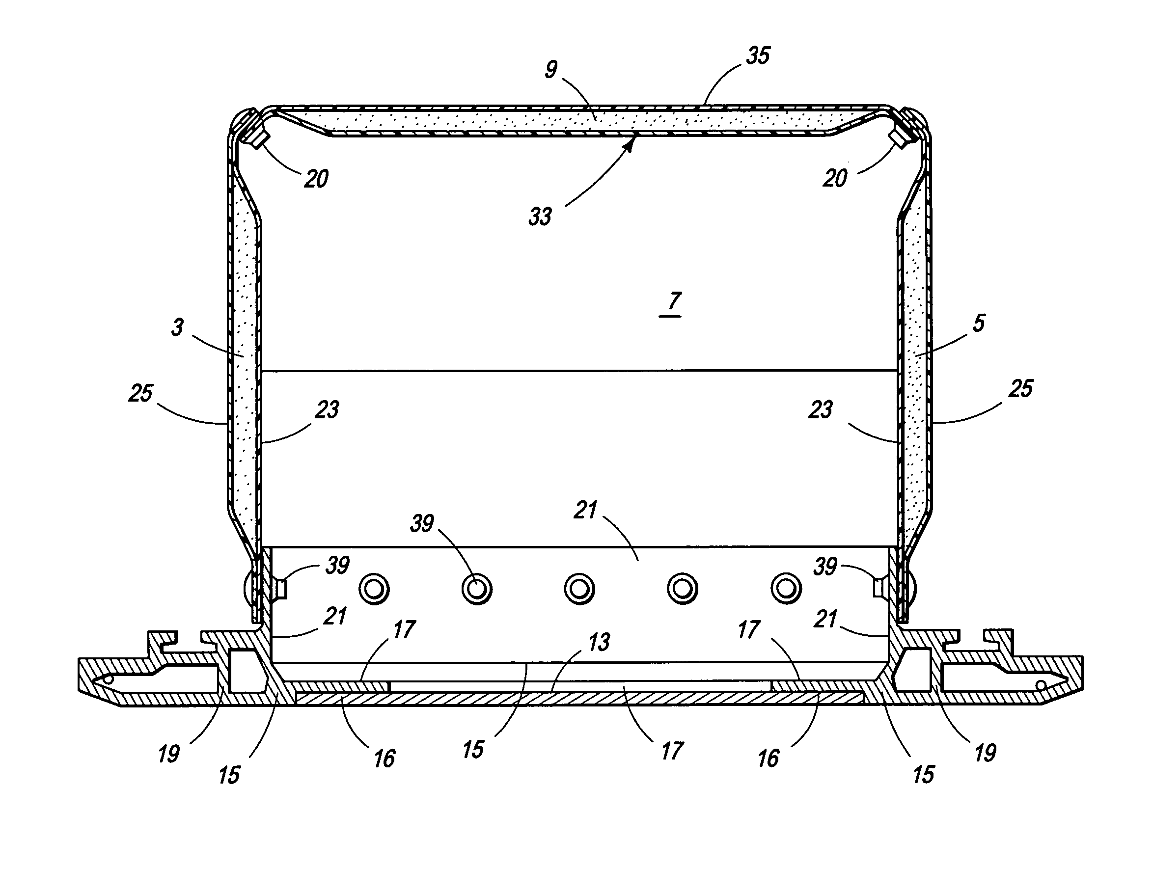 Modular container assembled from fiber reinforced thermoplastic sandwich panels