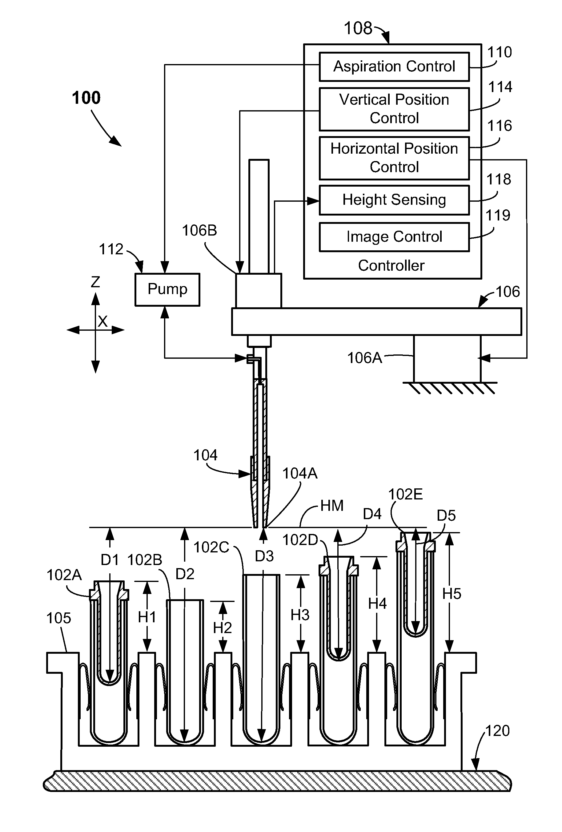 Methods and systems for calibration of a positional orientation between a sample container and nozzle tip