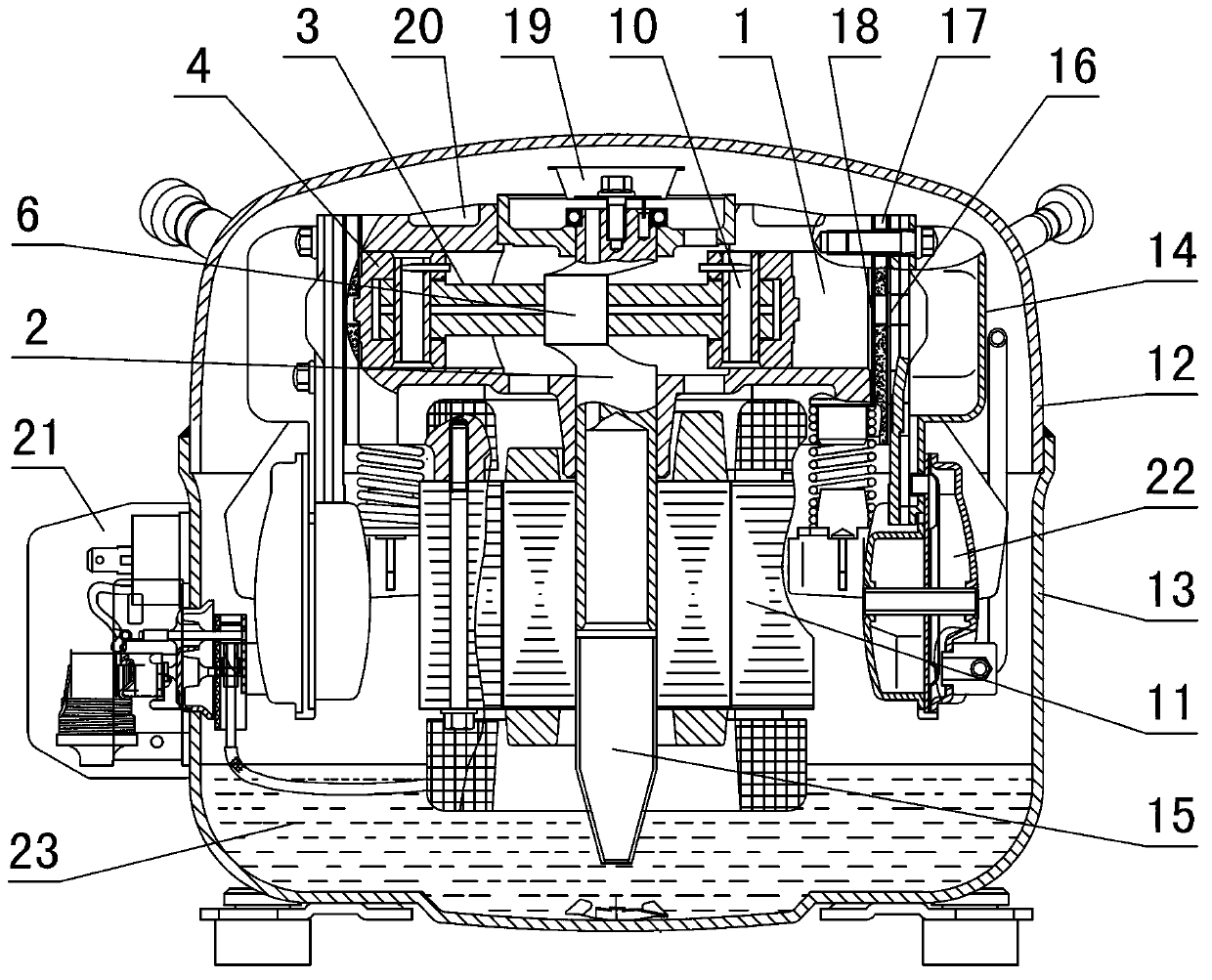 Sealing type single-drive multi-cylinder refrigerating compressor