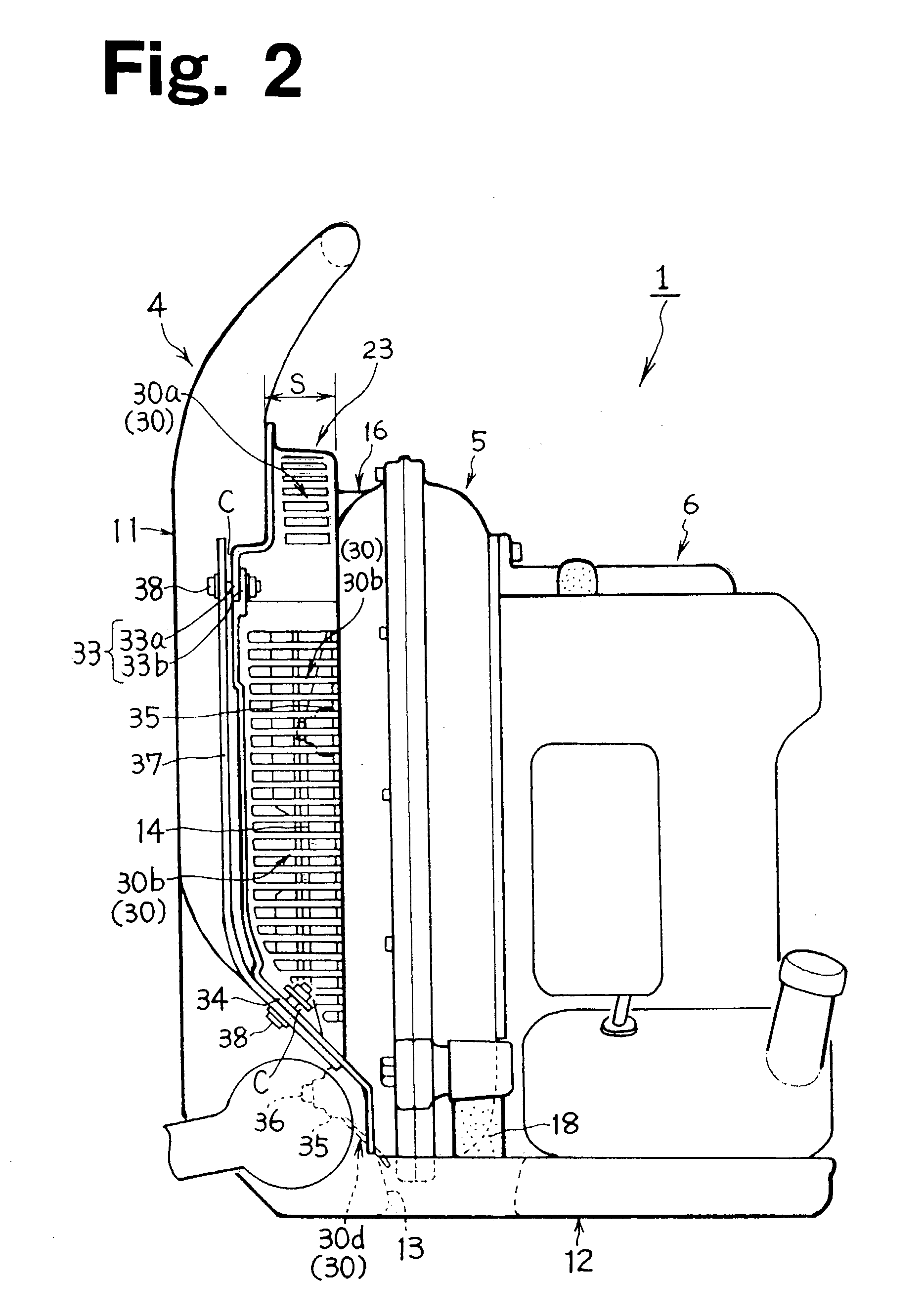 Power blower having a debris-catching cover