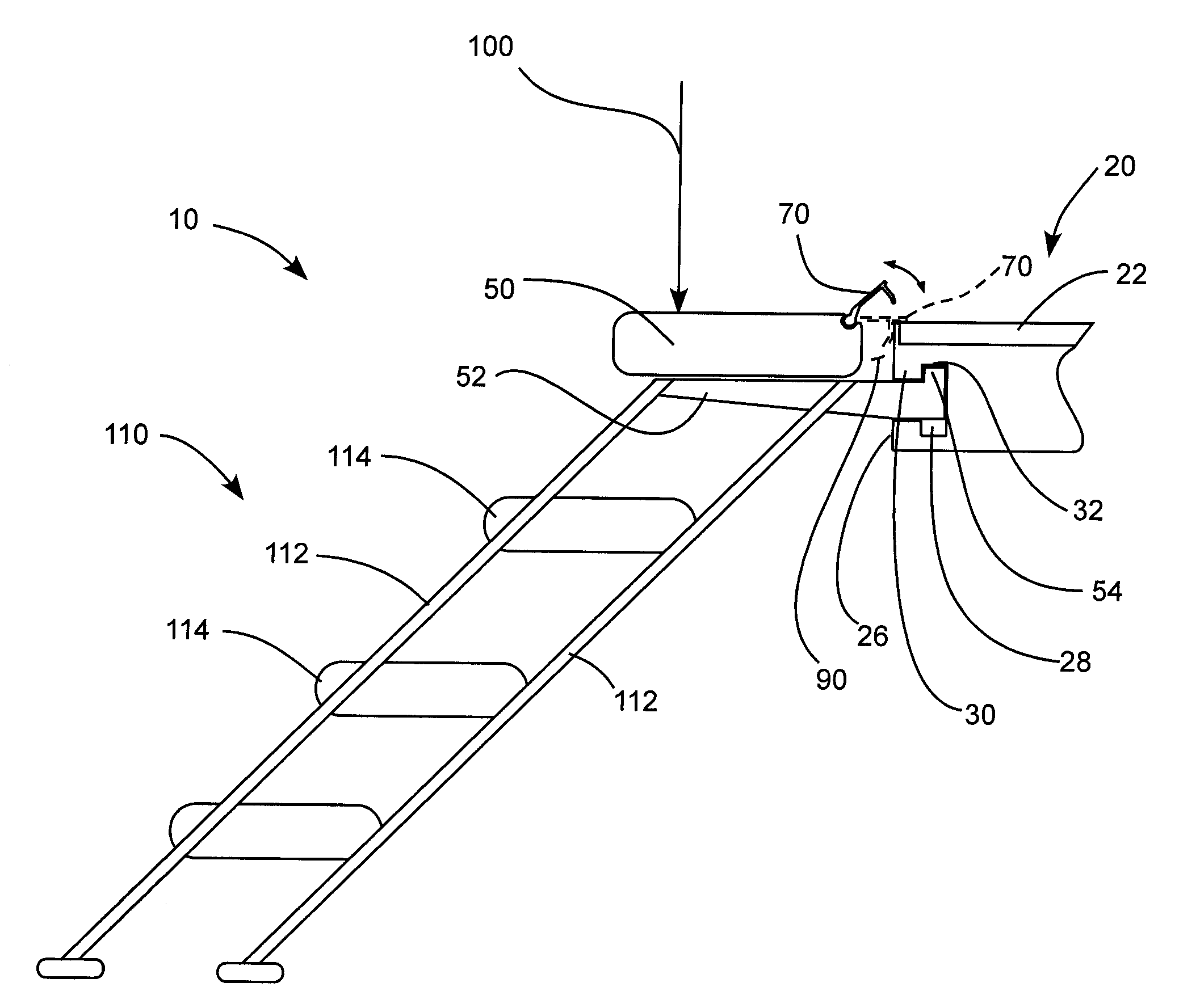 Removable stairway for an elevated platform and method