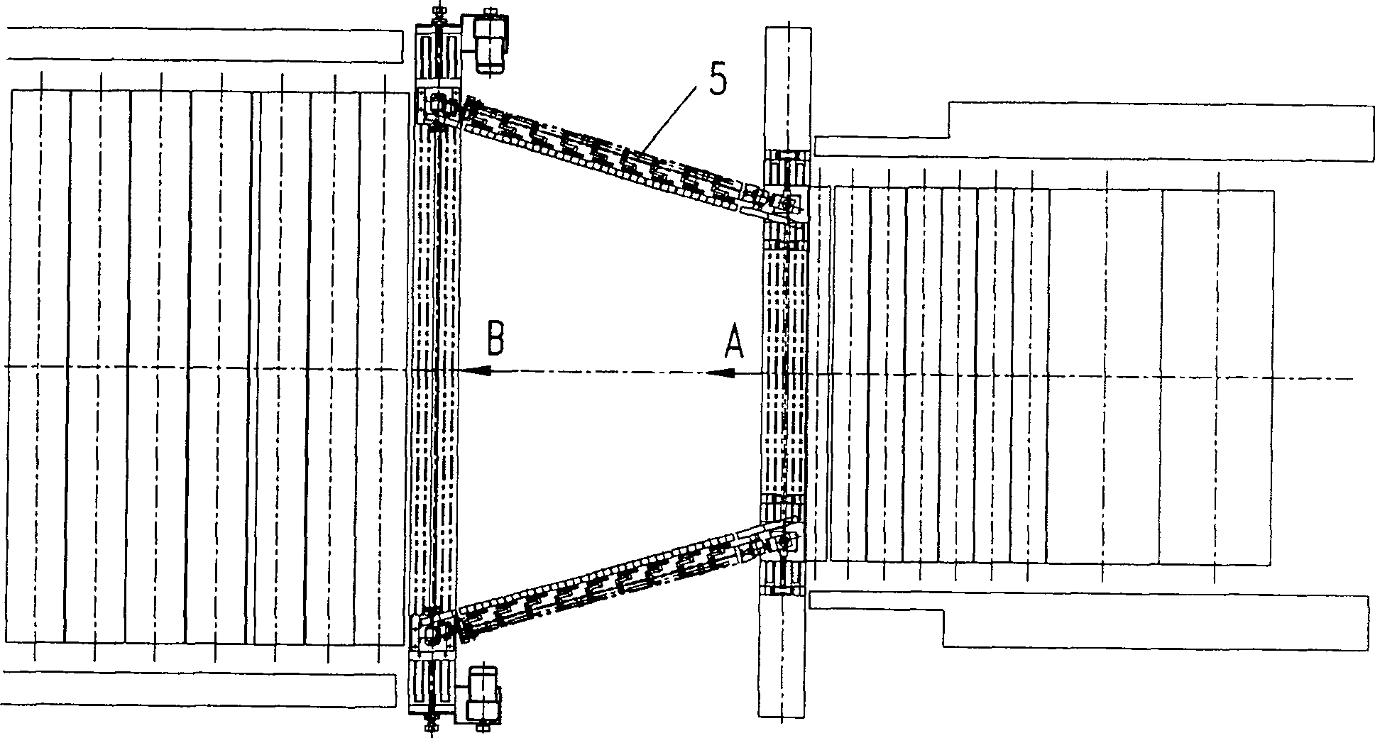 Widening process and apparatus for rolled plastic film and sheet