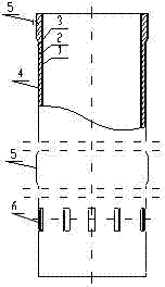 Glass fiber reinforced plastic flue gas jetting pipe used in desulphurization technology, and manufacturing method thereof