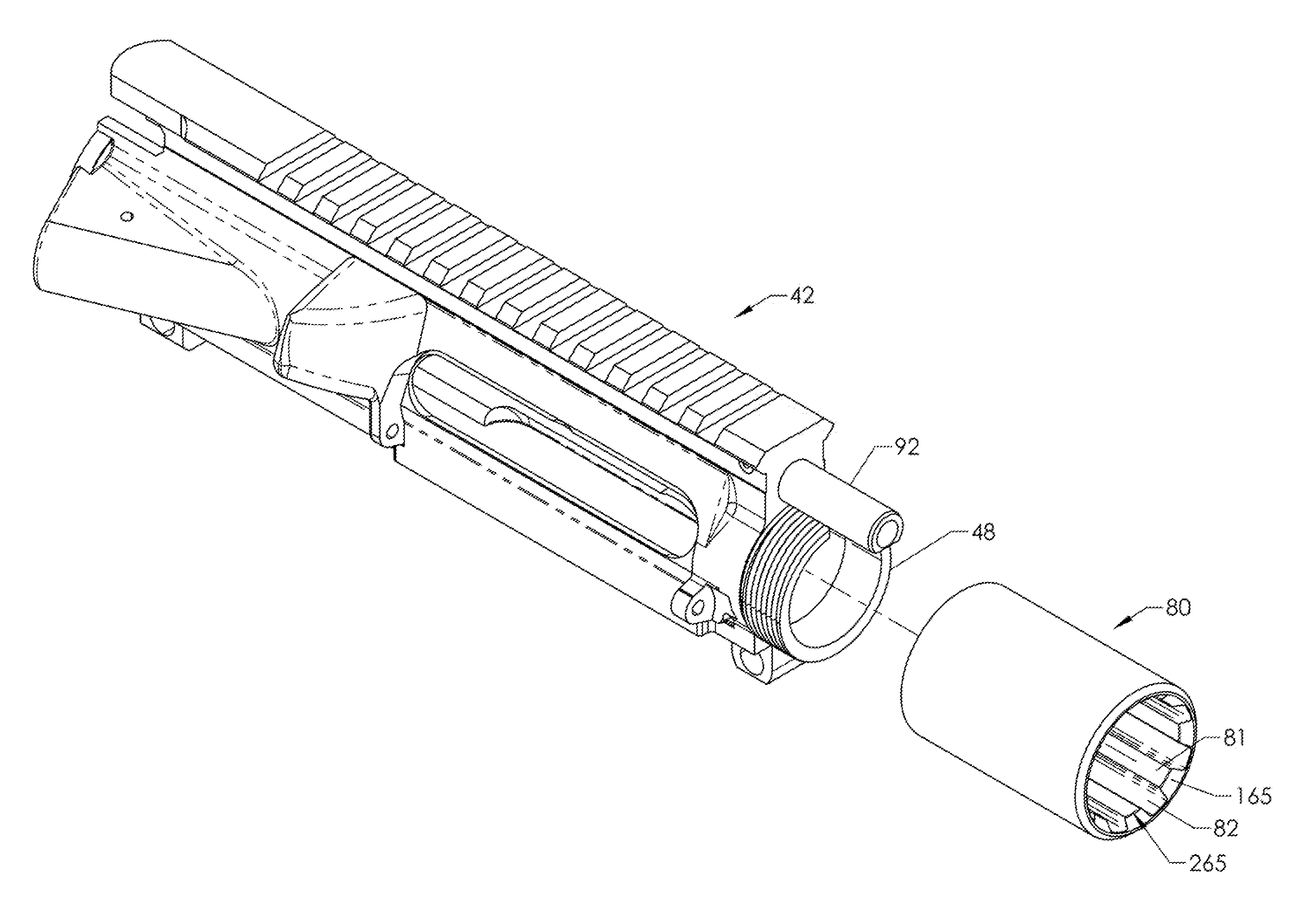 Firearm with quick coupling barrel system