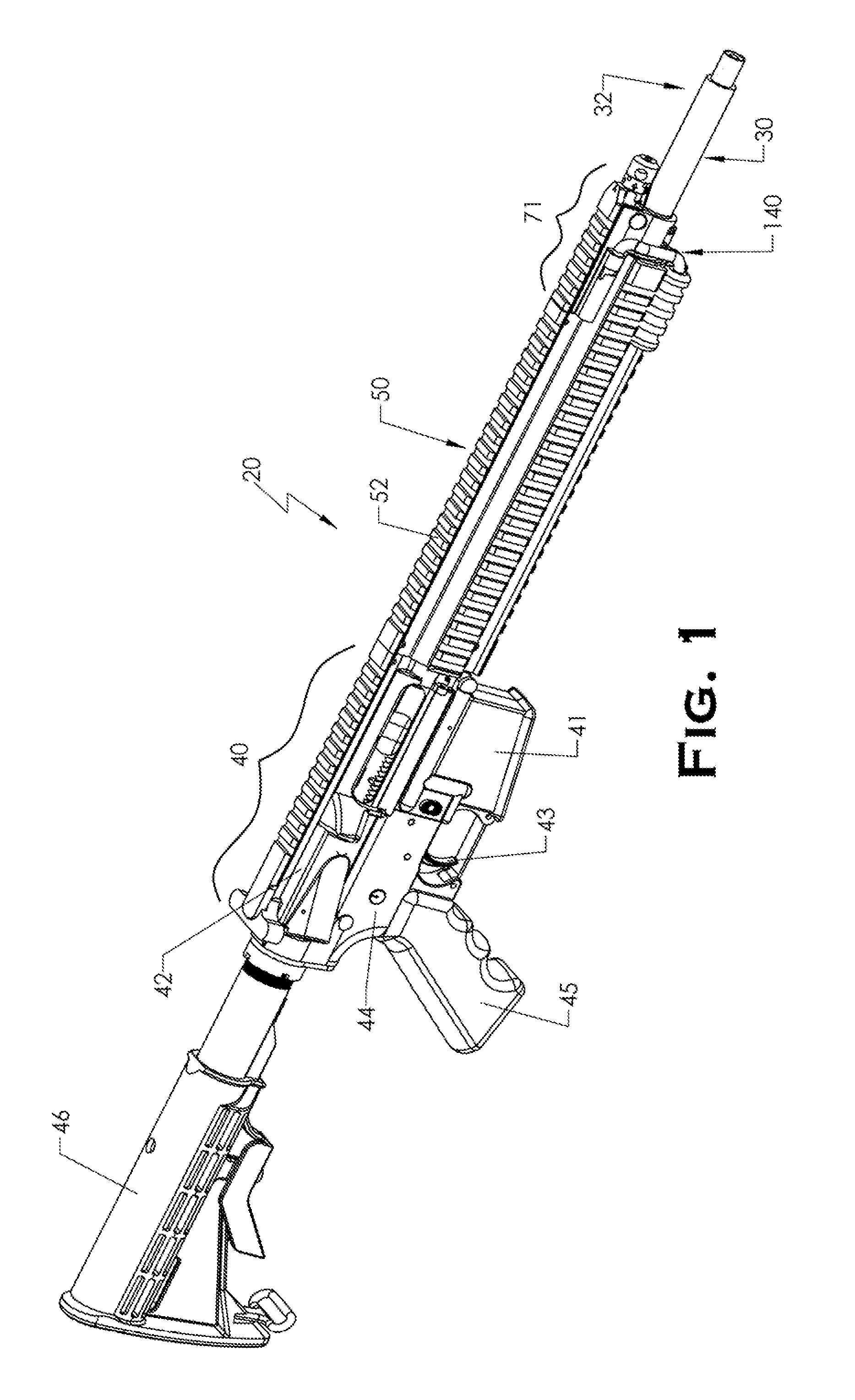 Firearm with quick coupling barrel system