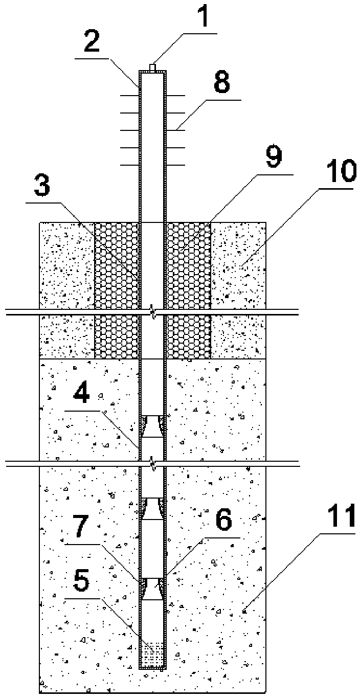 Segmental-evaporation buried gravity-assisted heat pipe with large length-diameter ratio