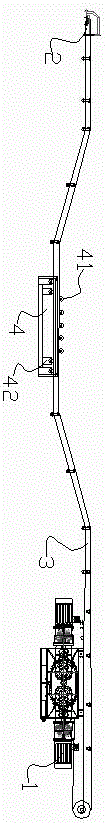 Over-rail transporting device of belt conveyor