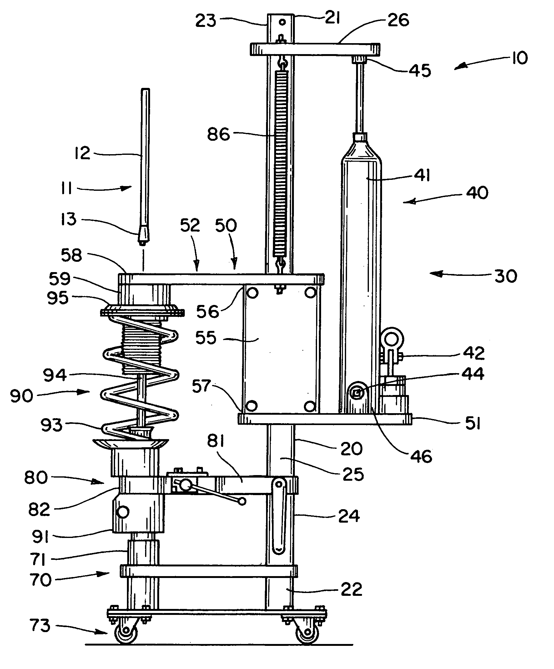 Strut spring compression apparatus