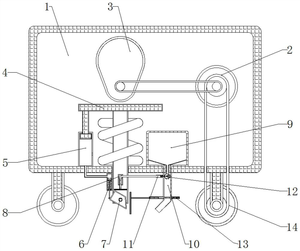 An automatic agricultural automatic rapid soil turning and quantitative sowing and covering device