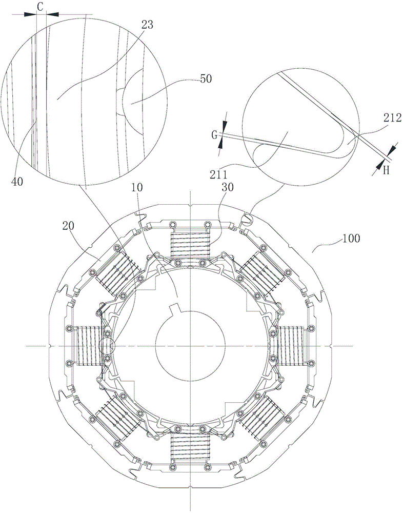 Partitioned motor