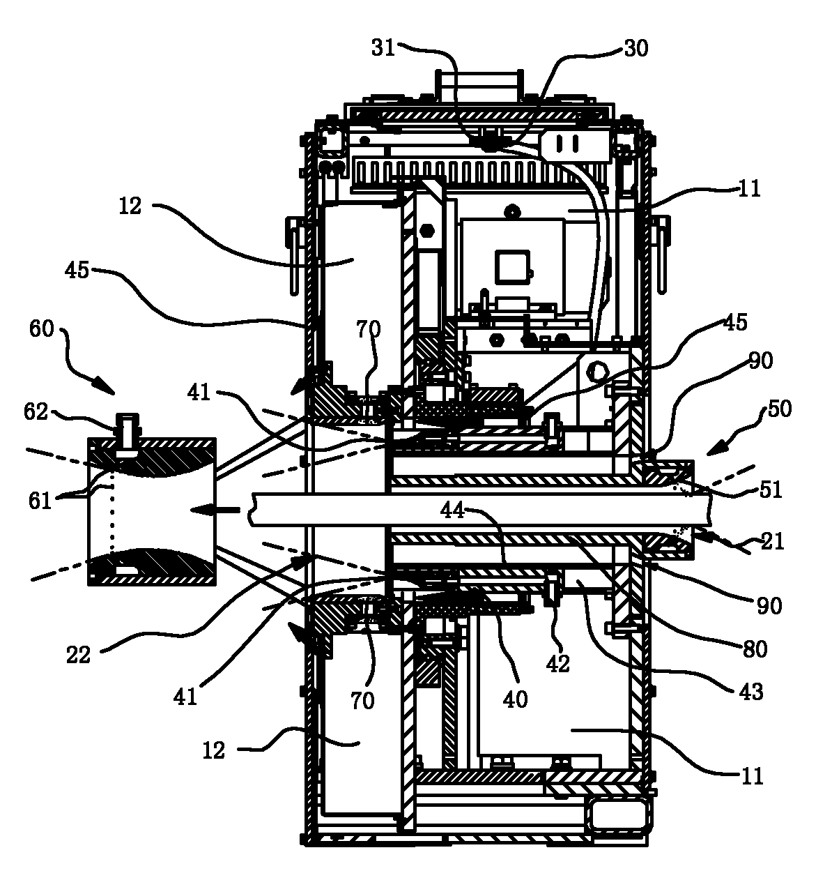 Sealing device for diameter gauge