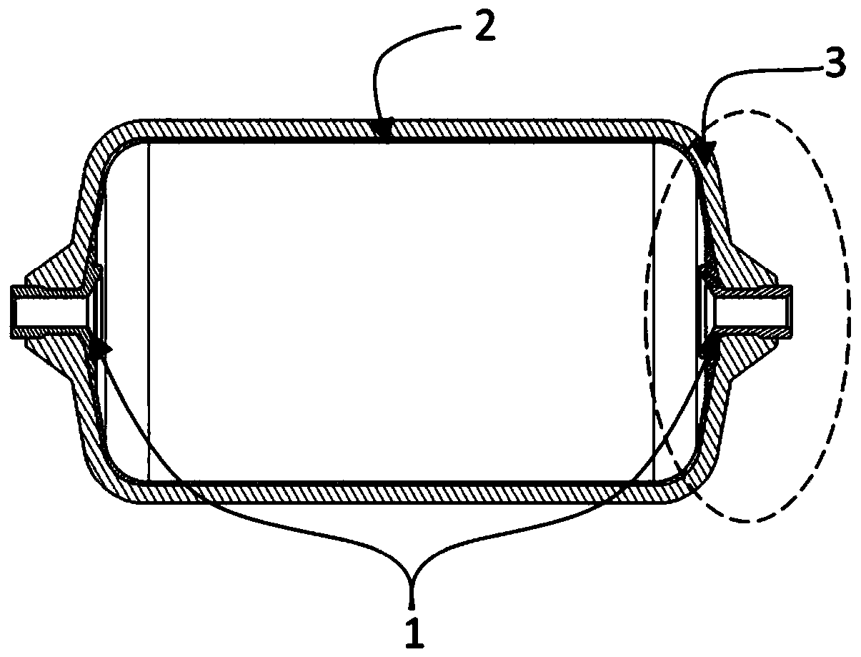 High-pressure composite container