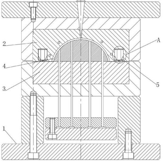 A high exhaust type die-casting mold for an integrated lamp housing