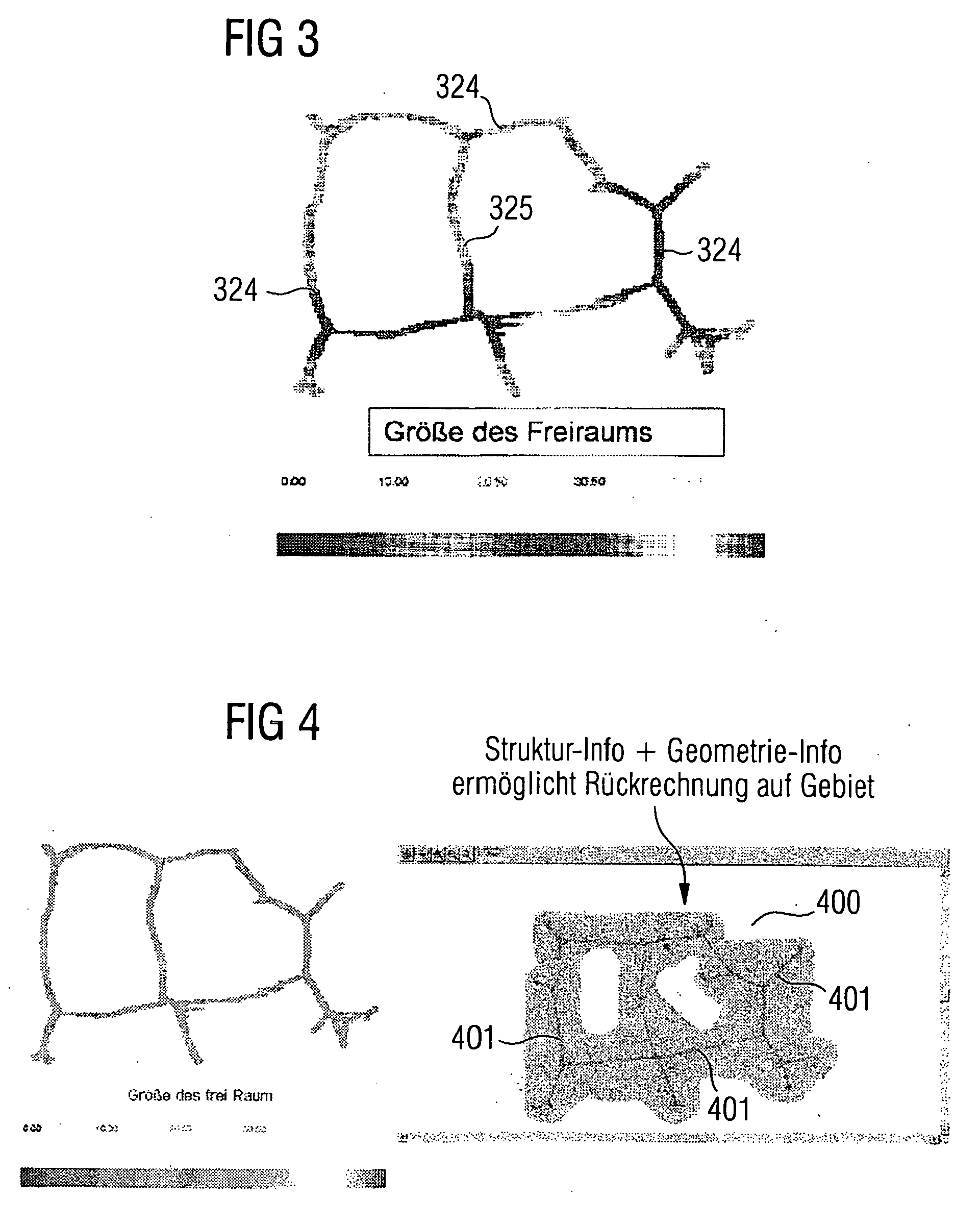 Method and system, computer program comprising program code means, and computer program product for forming a graph structure in order to describe an area with a free area and an occupied area