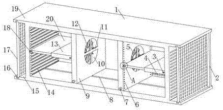 A large-scale server cabinet high in thermal diffusivity and space utilization rate