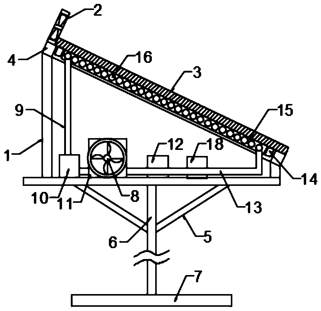 Solar photovoltaic panel cooling device