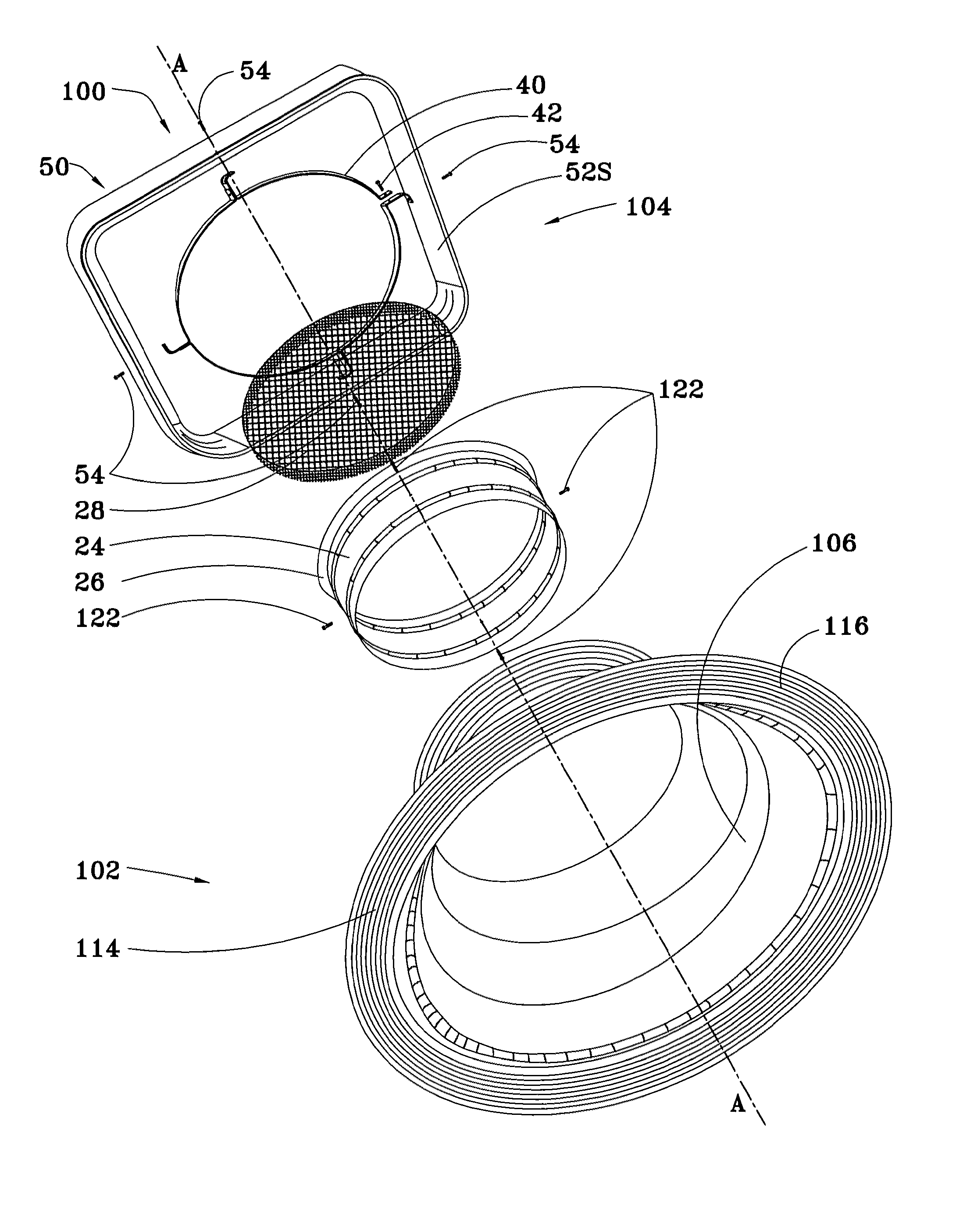 Vent hood and flashing assembly for metal roof