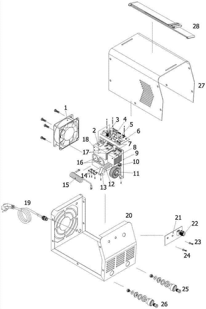 Mini-type inversing manual arc welding machine