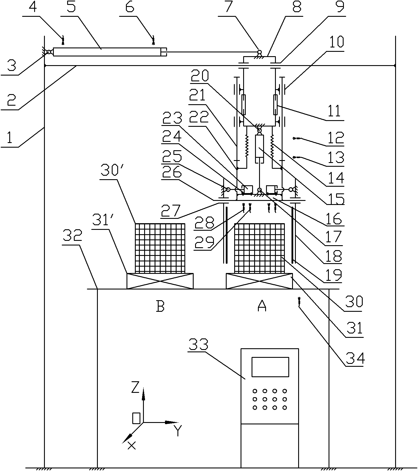 Automatic clamping machine of denitration catalyst module