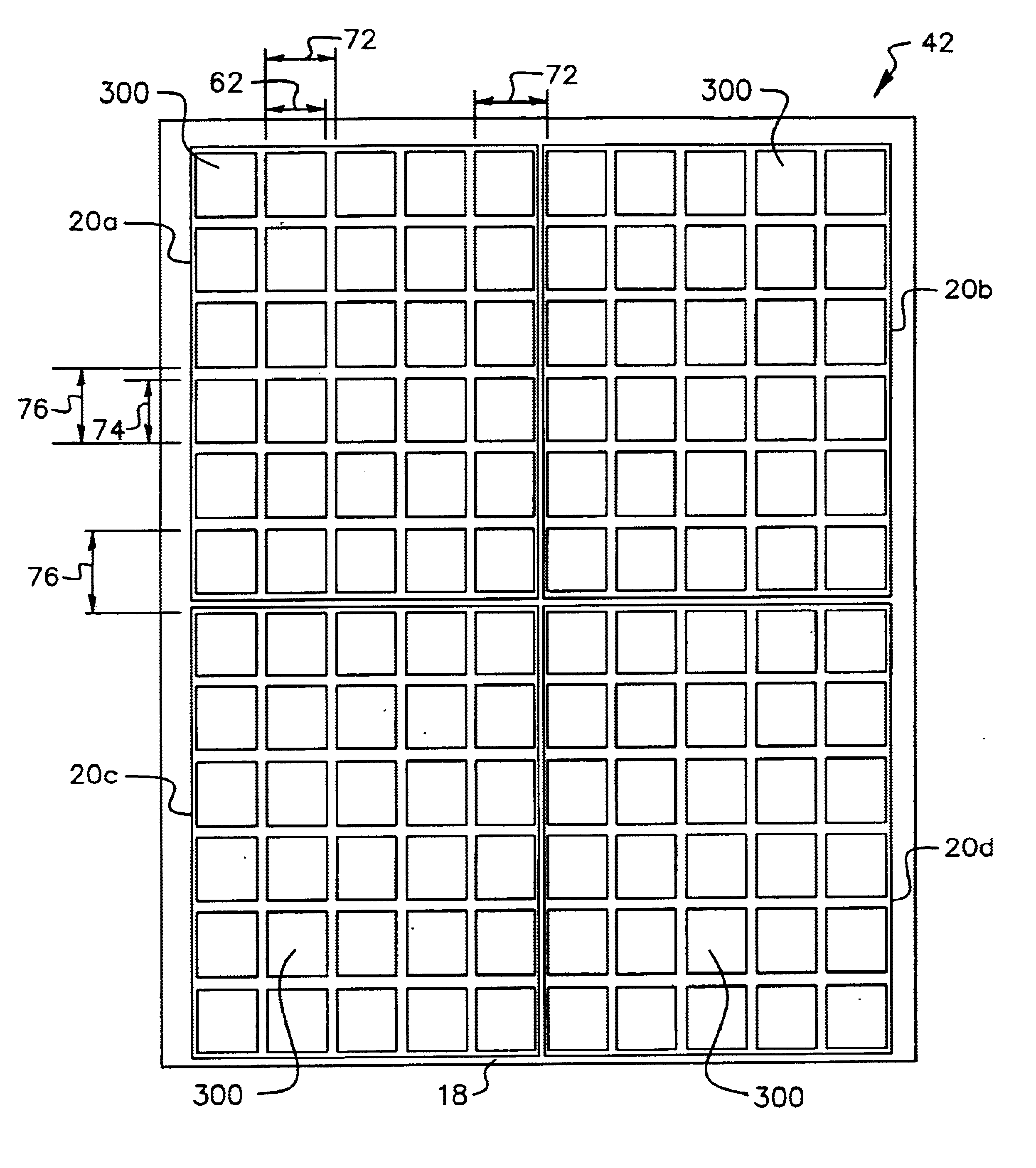 Light-producing high aperture ratio display having aligned tiles