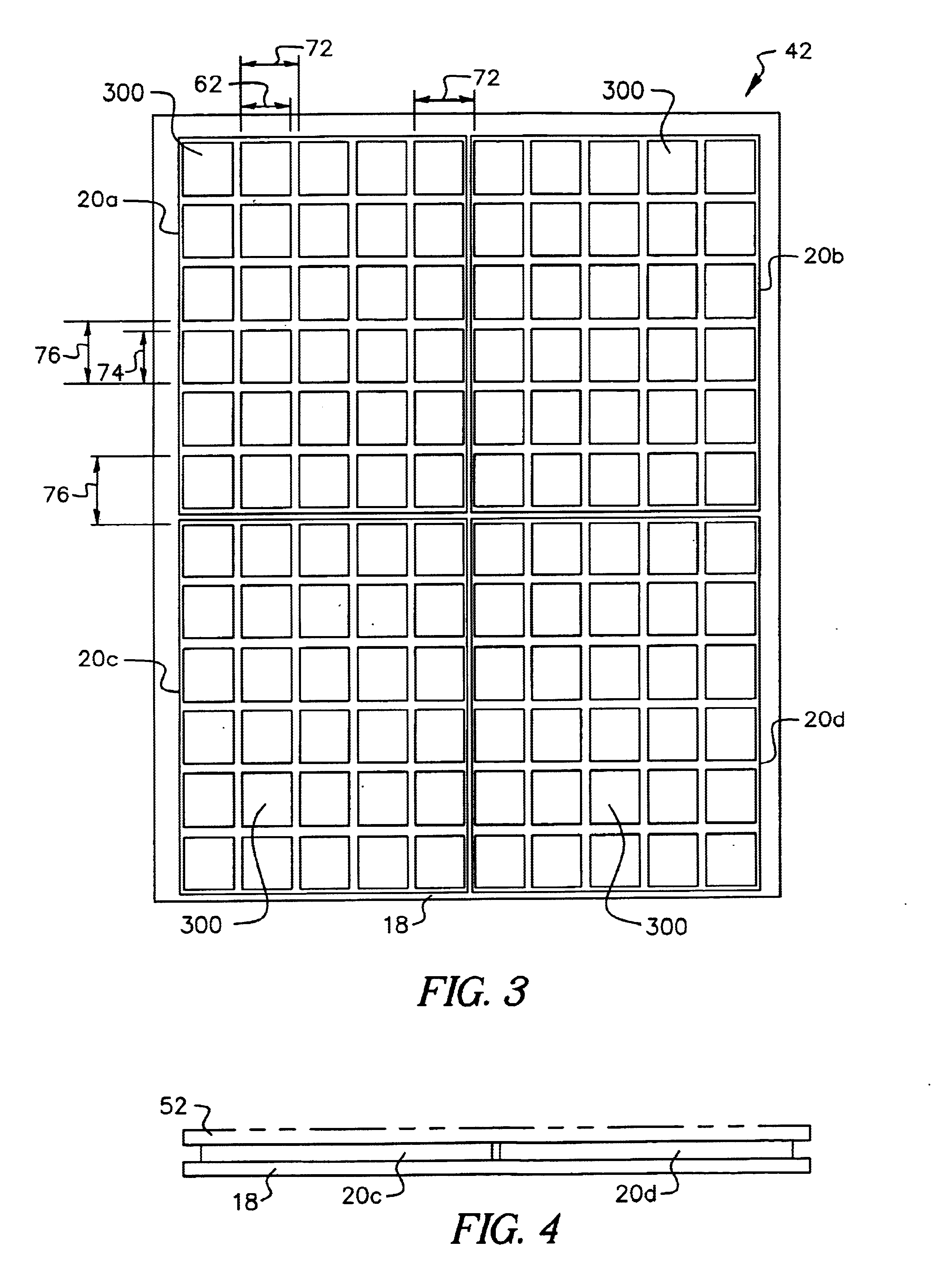 Light-producing high aperture ratio display having aligned tiles